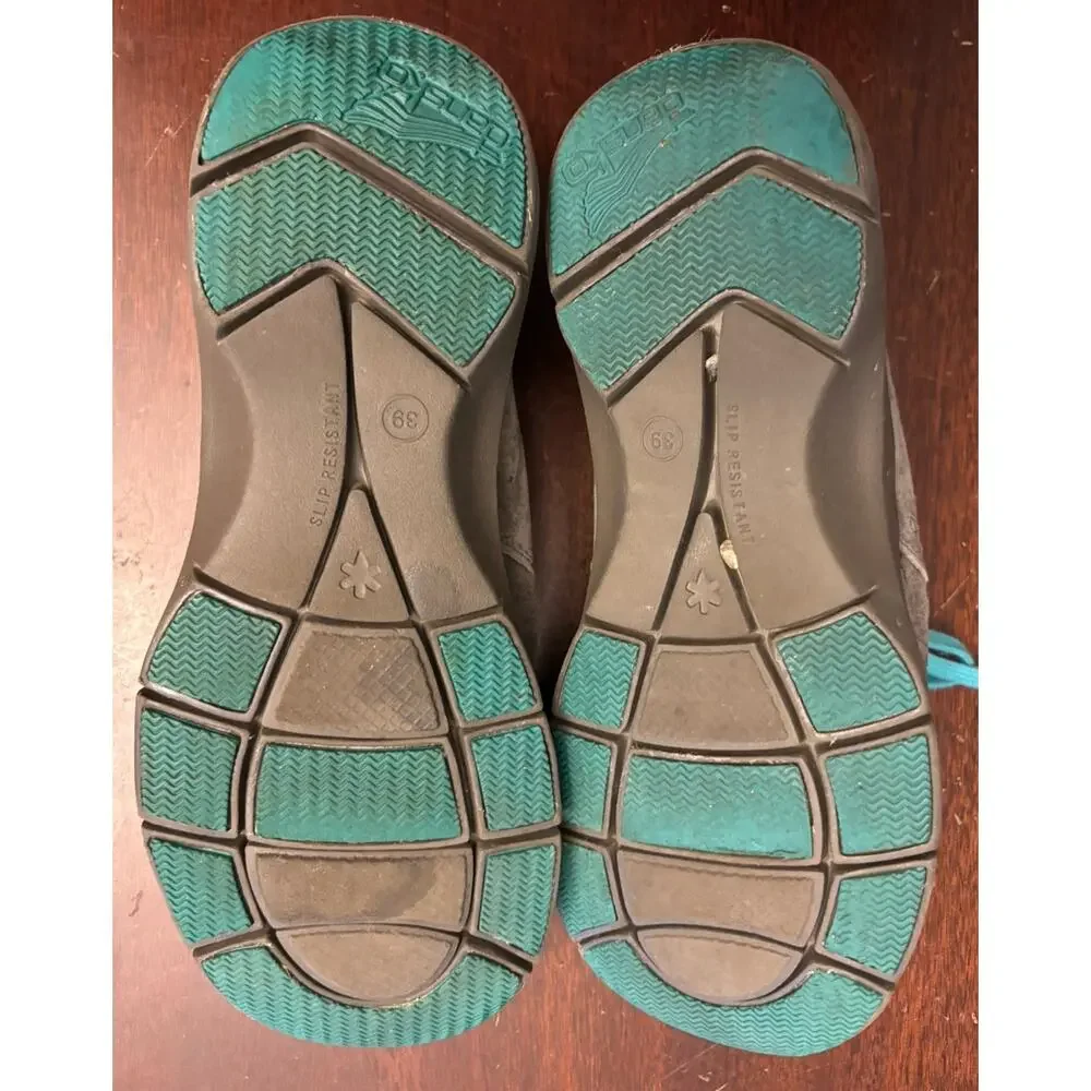 Dansko Elise Suede Comfort Shoes 39 Gray Turquoise 4401952000 US 8.5
